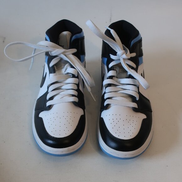 Jordan Shoes - NWOT Womens Air Jordan Mid Top Black, Blue, White Leather Sneakers 7.5